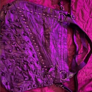 Leather and stainless steel skulls